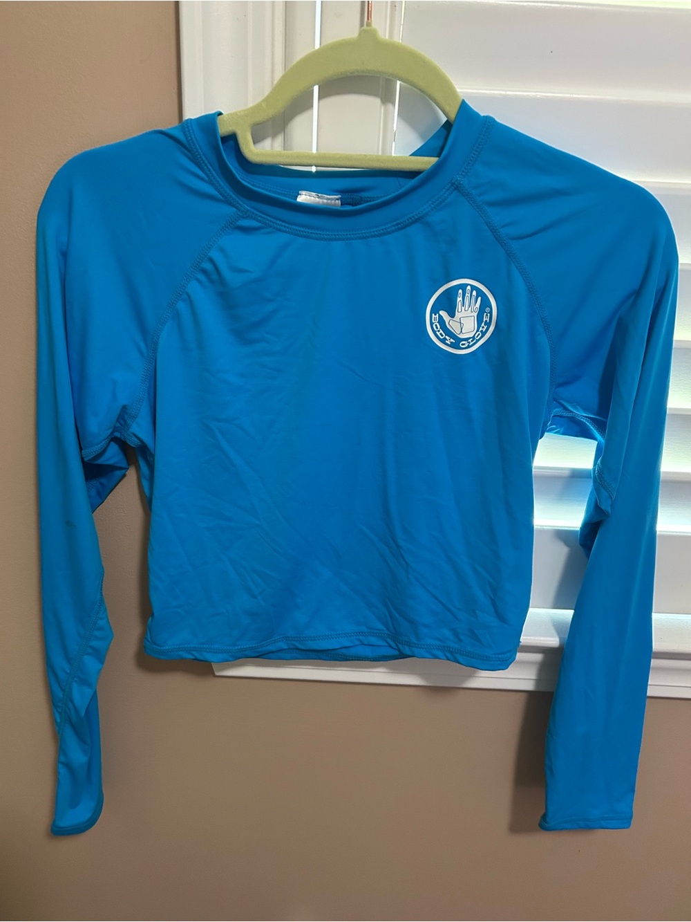 Body Glove Bright Blue Long-Sleeve Crop Rash Guard